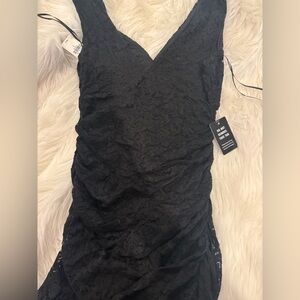 EXPRESS Gorgeous Black Lace Ruched Dress SZ: S